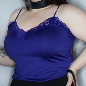 Gorgeous bright blue-purple cami w/ lace detail